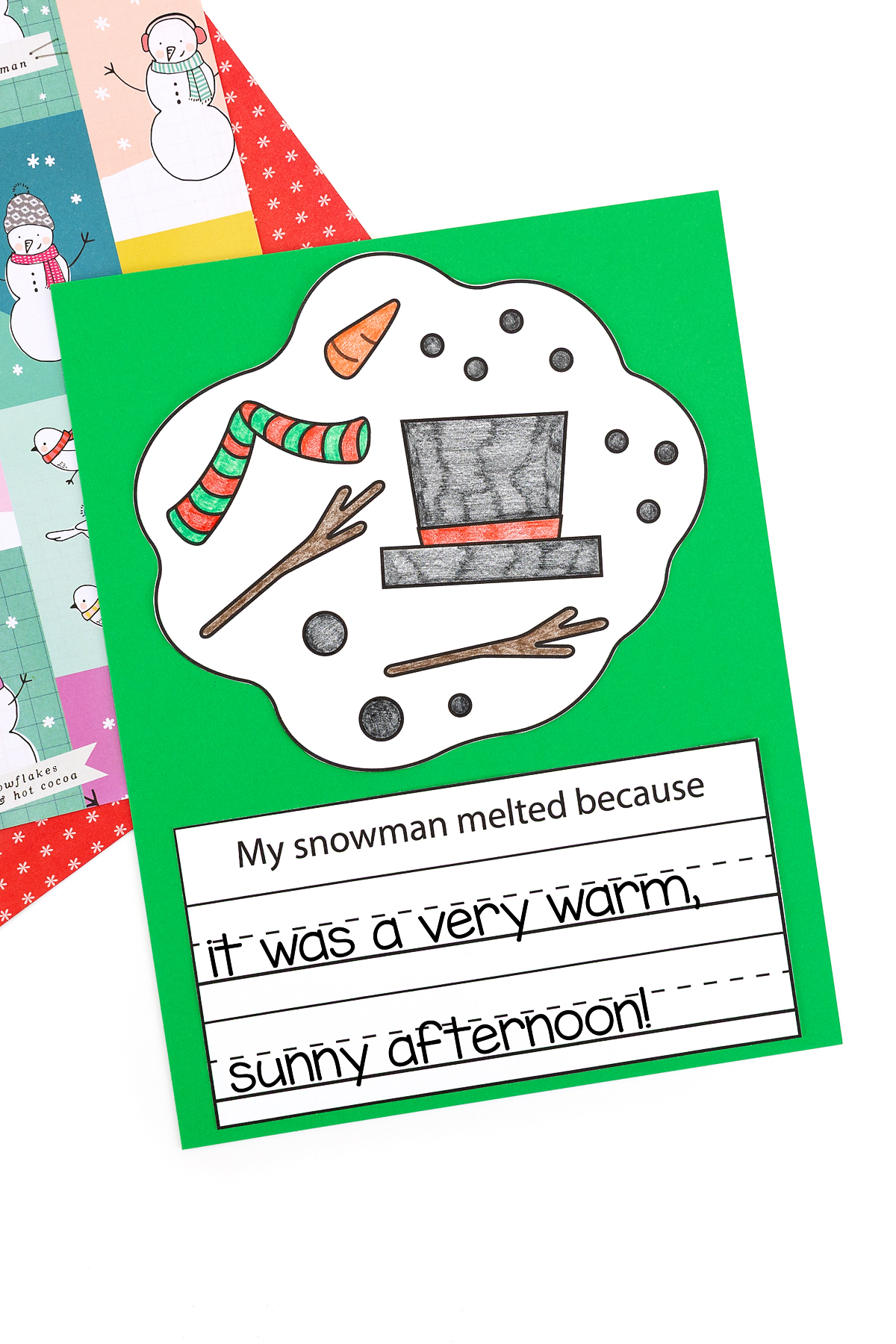 melting snowman coloring page - fireflies and mud pies
